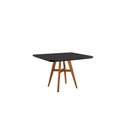 Ver imagem 1 de Mesa de Jantar Atenas Madeira Maciça 90x90cm Tampo Quadrado Vidro Móveis Minas Preto