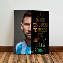 Kit 3 Quadro Decorativo Neymar Messi Cr7 Motivacional Futebol 40x28cm - 6