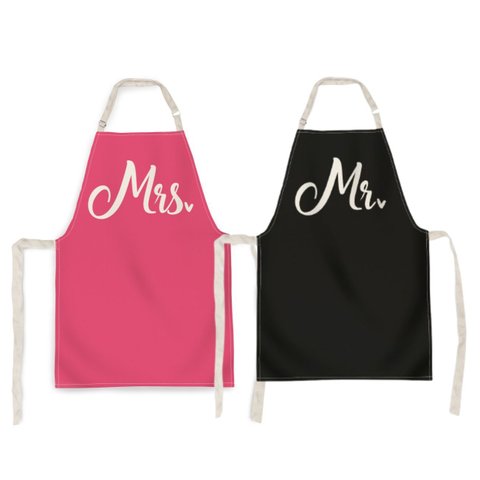 Avental para Casal Mr &amp; Mrs - Kit com 2 Unidades - 66x80cm