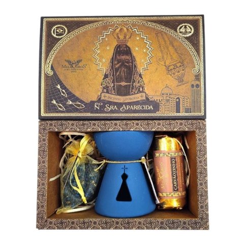 Kit Incenso Nossa Senhora Aparecida Luxo Azul