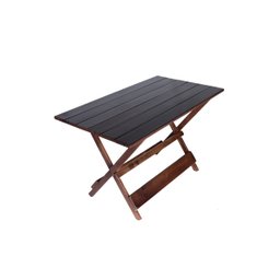 Jogo Conjunto 6 Cadeiras e 1 Mesa Dobrável de Madeira  120 x 70 - Com Pintura Imbuia - 2