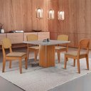 Ver imagem 1 de Mesa de Jantar Eloise 90cm Tampo Mdf 4 Cadeiras Moderna Turim 07/nat/off/serig. Off