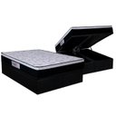 Ver imagem 1 de Cama Box Baú Queen: Colchão Ortopédico Orthoflex Sogni Unic Face + Base CRC Courano Black (158x198)