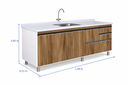 Ver imagem 3 de Gabinete Cozinha Mdp 1,94m Elegance com 8 Pés Pré-montado:nogal