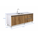 Ver imagem 3 de Gabinete Cozinha Mdp 1,94m Elegance com 8 Pés Pré-montado:nogal