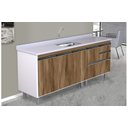 Ver imagem 2 de Gabinete Cozinha Mdp 1,94m Elegance com 8 Pés Pré-montado:nogal
