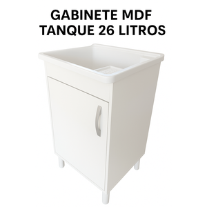 Tanque com Gabinete Mdf 46x84 Cm Pequeno 26 Litros Montado