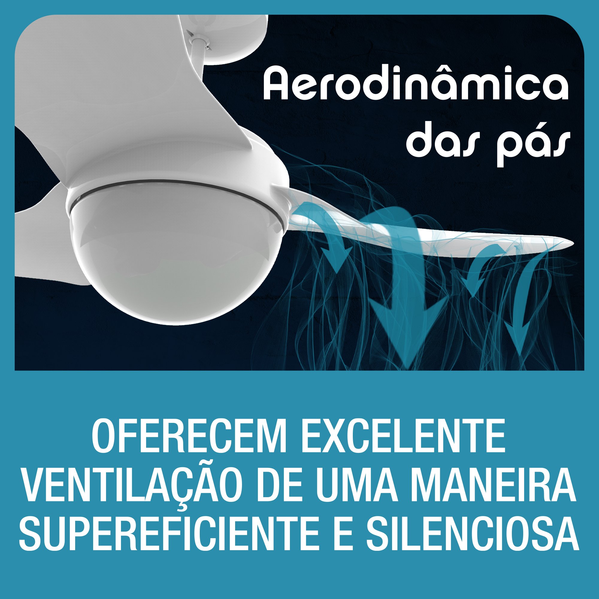 VENTILADOR DE TETO ALISEU SMART BRANCO PLUS COM CONTROLE REMOTO E PAREDE - POTENTE E SILENCIOSO 127V - 3