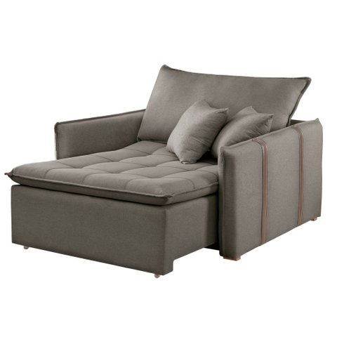 Poltrona Cama em Madeira Eucalipto 110 cm Elegance móveis  Veludo