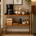 Ver imagem 1 de Estante para Cantinho do Café e Cozinha Londres - Freijó/Dourado