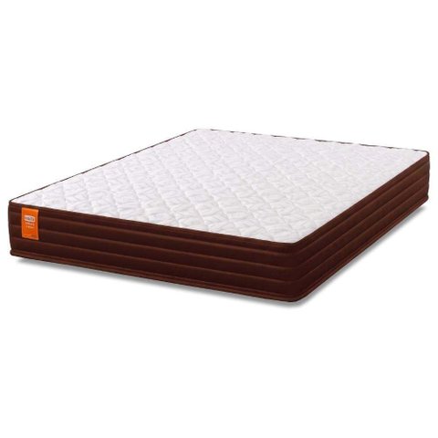 Colchão Casal Celuplas Molas Qatar 138x188x22cm Marrom / Branco - Suporta até 150kg por Pessoa