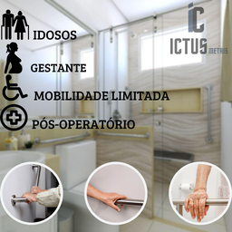 Barra de Apoio 60 Cm Segurança para Idosos ou Deficientes Único - 6