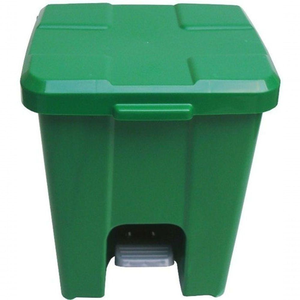 Cesto de Lixeira Quadrada Plastica com Pedal 15l Verde - 4