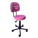 Ver imagem 2 de Cadeira Mocho Secretaria com L Duplo Tatu Base de Aço com Rodízio Corano Rosa Claro