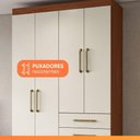 Ver imagem 5 de Guarda Roupas Solteiro Maya 5 Portas 2 Gavetas MDP Madeirado Areia Aramóveis