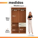 Ver imagem 4 de Guarda Roupas Solteiro Maya 5 Portas 2 Gavetas MDP Madeirado Areia Aramóveis