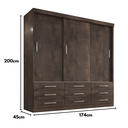 Ver imagem 4 de Guarda-Roupa Casal 3 Portas Correr 9 Gavetas Capri