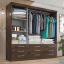 Ver imagem 2 de Guarda-Roupa Casal 3 Portas Correr 9 Gavetas Capri