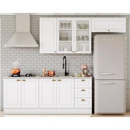 Módulo Cozinha Henn Americana (2 Aéreos. 2 Balcões, 1 Complemento) 5 Peças Branco - 1