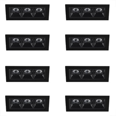 8 Spot Micro Triplo Led Downlight Embutir Mini 3000k Bet58