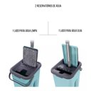 Ver imagem 3 de Balde Flat Mop Esfregão Limpa Lava e Seca Rodo Gira 360°:bege