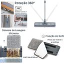 Ver imagem 5 de Balde Flat Mop Esfregão Limpa Lava e Seca Rodo Gira 360°:bege