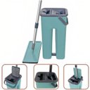 Ver imagem 4 de Balde Flat Mop Esfregão Limpa Lava e Seca Rodo Gira 360°:bege