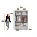 Ver imagem 2 de Guarda Roupa Solteiro Encant 4 Portas de Bater 3 Gavetas MDP Neve 120cm