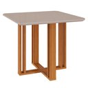 Ver imagem 3 de Sala de Jantar Mesa Flora Quadrada TP com Vidro com 4 Cadeiras Maia Nature/Off White/Gengibre Cimol