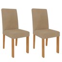 Ver imagem 4 de Sala de Jantar Mesa Flora Quadrada TP com Vidro com 4 Cadeiras Maia Nature/Off White/Gengibre Cimol