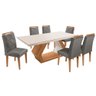 Mesa Alvorada 180 Tp Mdf Vidro canto Reto 6 Cadeiras Rufato - 5