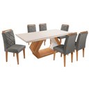 Ver imagem 5 de Mesa Alvorada 180 Tp Mdf Vidro canto Reto 6 Cadeiras Rufato