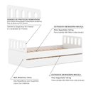 Ver imagem 3 de Bicama Solteiro Mdf Bp Branco com Cabeceira Megamobilia