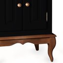 Ver imagem 4 de Gabinete para Banheiro 2 Portas com Espelheira Dália 3057 - Preto/imbuia Glazer