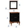 Gabinete para Banheiro 2 Portas com Espelheira Dália 3057 - Preto/imbuia Glazer - 6