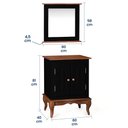 Ver imagem 6 de Gabinete para Banheiro 2 Portas com Espelheira Dália 3057 - Preto/imbuia Glazer