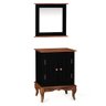 Gabinete para Banheiro 2 Portas com Espelheira Dália 3057 - Preto/imbuia Glazer - 1