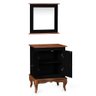 Gabinete para Banheiro 2 Portas com Espelheira Dália 3057 - Preto/imbuia Glazer - 2
