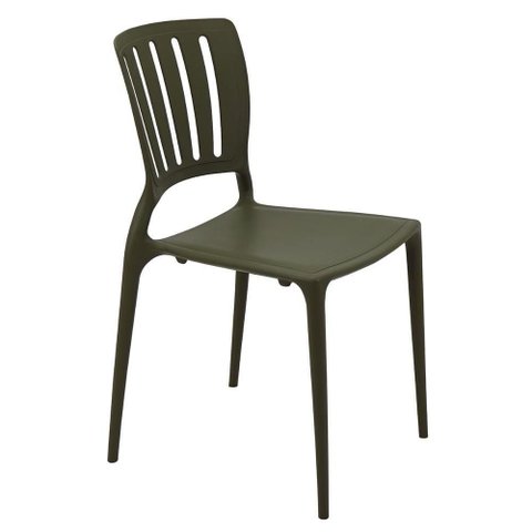 Cadeira Manu em Plástico com Revestimento em Polipropileno Verde Oliva Tramontina 52cm