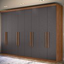 Ver imagem 1 de Guarda Roupa Casal Vortex 8 Portas de Bater 4 Gavetas MDP Jatobá-Grafite Mpozenato 239cm