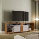 Ver imagem 2 de Rack para Sala Tv até 70" Nt1290 Freijó Trend com Off White Tx Notável Móveis