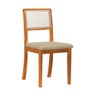 Conjunto de Mesa Pérola Tampo Vidro 4 Cadeiras Bege Madeira - 3