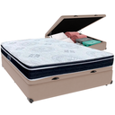 Ver imagem 1 de Cama Box Baú Bege e Colchão Orthosono D33 com Pillow Top Viúvo Anjos