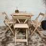 Conjunto Dobrável 70x70 Mesa com 4 Cadeiras Cru sem Pintura - 1