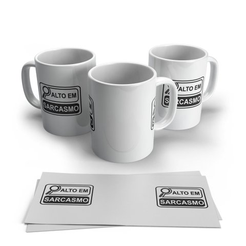 Caneca de Porcelana Meme Alto em Sarcasmo