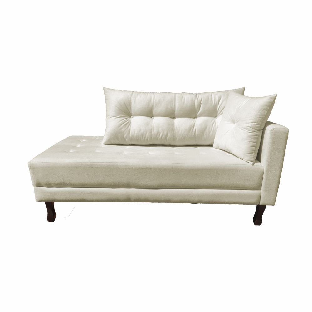 Divã Recamier Troya 1,80 Cm Lado Direito Suede Bege