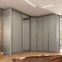 Ver imagem 1 de Guarda Roupa Modulado Casal Bend 6 Portas Correr 6 Gavetas MDF Grigio Casa Lar Shop