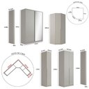 Ver imagem 4 de Guarda Roupa Modulado Casal Bend 6 Portas Correr 6 Gavetas MDF Grigio Casa Lar Shop