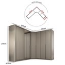 Ver imagem 3 de Guarda Roupa Modulado Casal Bend 6 Portas Correr 6 Gavetas MDF Grigio Casa Lar Shop