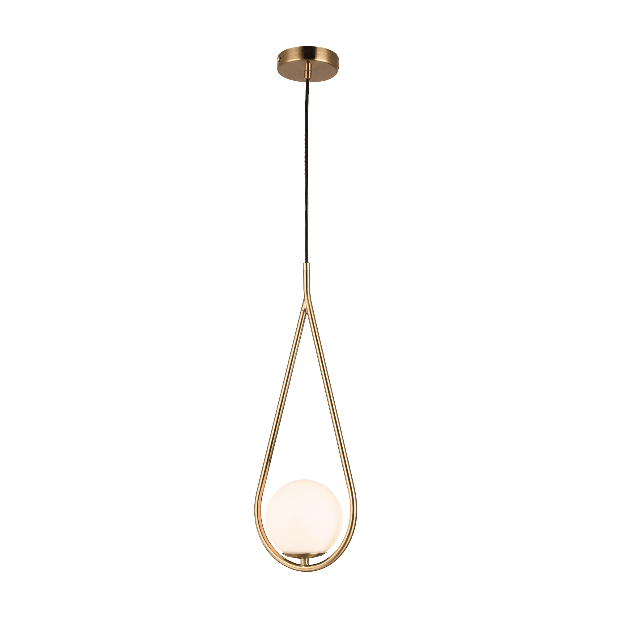 Pendente Pingo Bronze e Branco (d)18cm (a)49cm 1xg9 25w